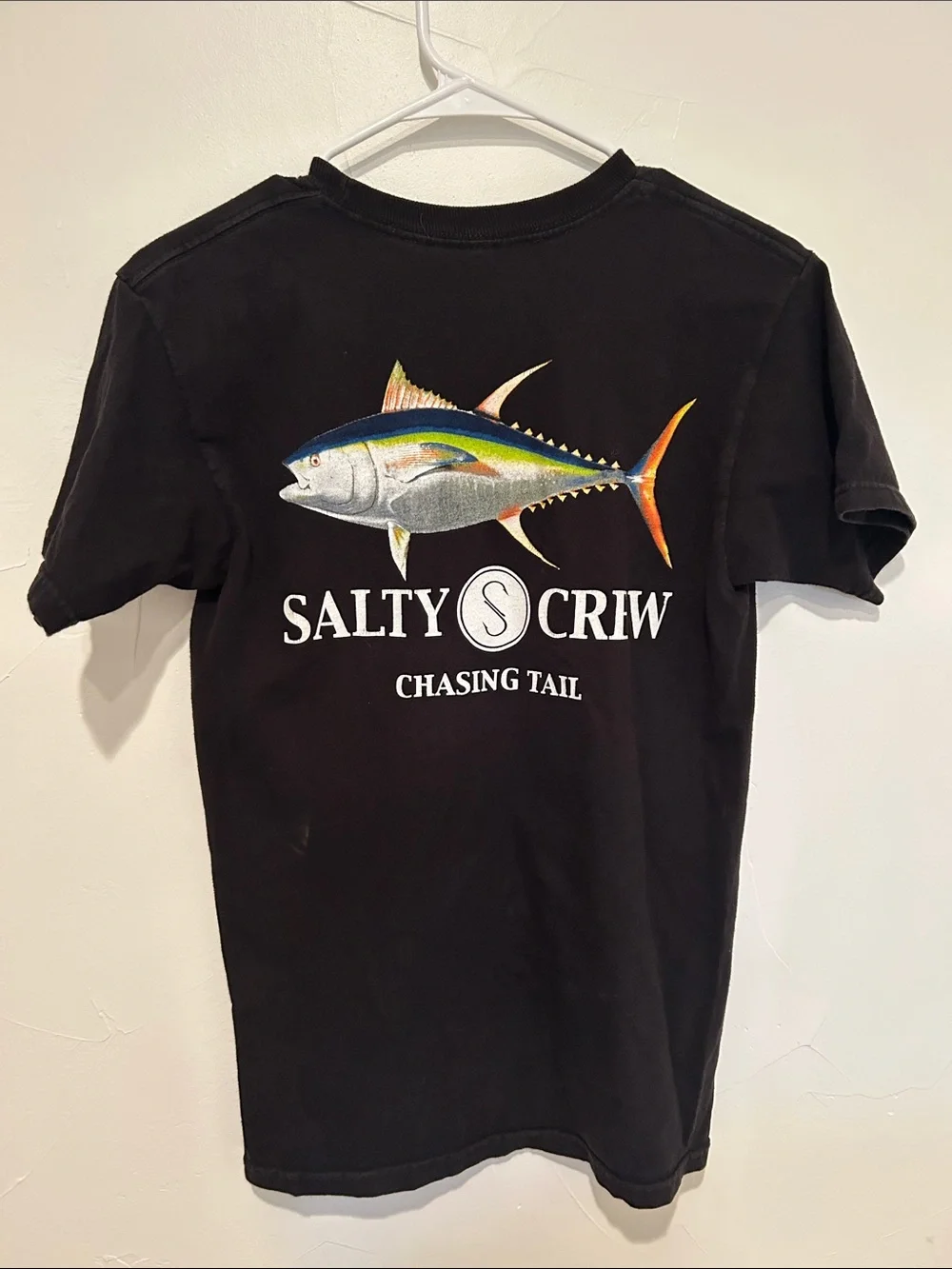 Salty Crew Black Short Sleeve Swim Tee with Marlin Logo